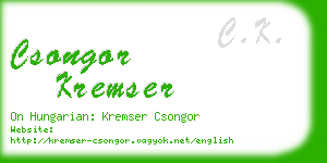 csongor kremser business card